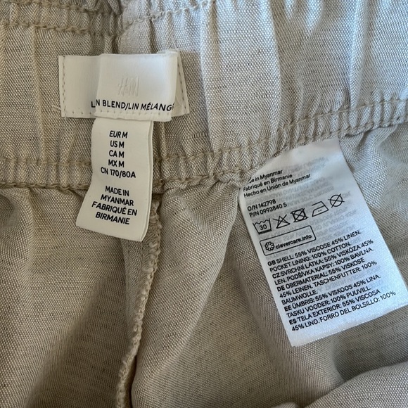 HM linen blend shorts size M - Picture 2 of 3